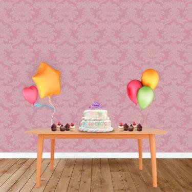 Imagem de Painel Retangular em Jacquard Rosa Envelhecido Medalhão - Jacquard Tra