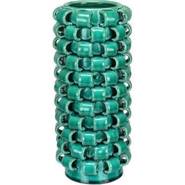 Imagem de VASO DECORATIVO ENFEITE CASA HOME&CO CERÂMICA 31x13x13cm VERDE