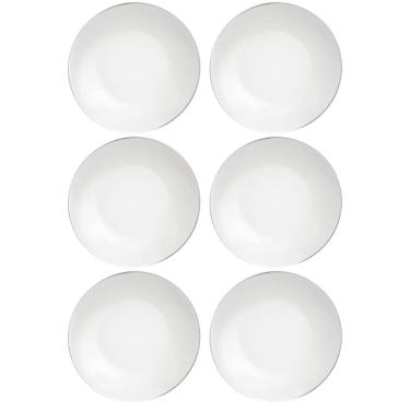 Imagem de Conjunto 6 Pratos Fundos Tramontina Atena 22cm Porcelana Sopas Caldos Mesa Posta