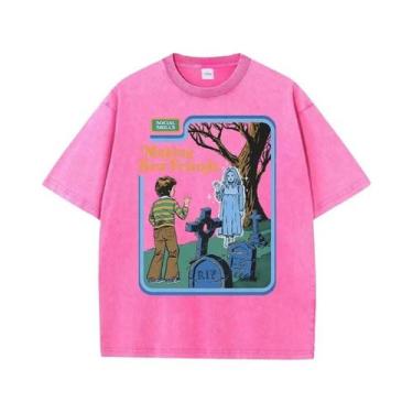 Imagem de Camiseta Unissex Oversized De Algodão Estilo Hip Hop Respirável Casual