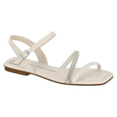 Imagem de Sandália Feminina Rasteira Moleca Metalizada Strass 5462-138-Feminino