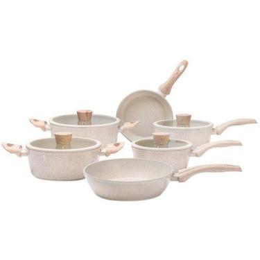 Imagem de Jogo de Panelas 6 Peças Fundo de Indução Ceramic Life Sirius Vanilla 4