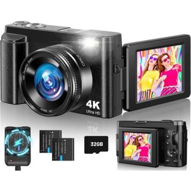 Imagem de Câmera digital CAMKORY 4K 48MP com Flash 16X Zoom, cartão de 32GB