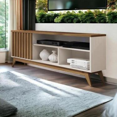 Imagem de Rack Ripado Para 55 Polegadas Off White Freijo Malbec Germai - GIGA