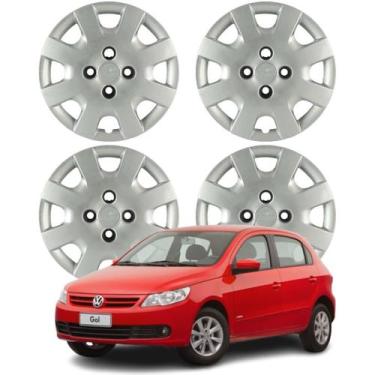 Imagem de Jogo Calota Aro 13 VW Gol G5 2009 até 2011 Cubo Alto Prata - Grid Calo