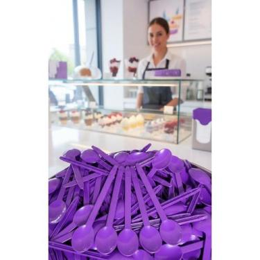 Imagem de 1000 Colheres Inquebráveis Roxas para Açaí, Sorvete e Festas - Congrat
