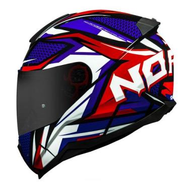 Imagem de Capacete Norisk Razor Sharp Azul e Vermelho, 56