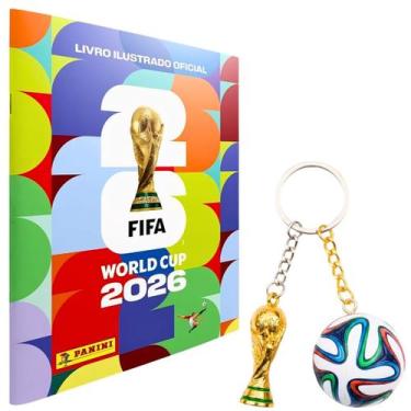 Imagem de Kit Álbum Brochura e 2 Chaveiros Copa do Mundo 2026 Panini