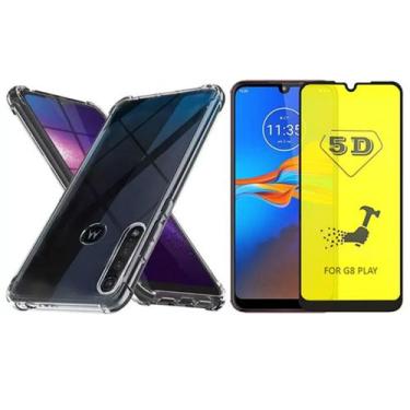 Imagem de Capa Antichoque + Película Gel 5D P/ Moto G8 Play XT2019-2 - Hrebos