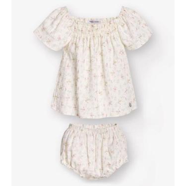 Imagem de Conjunto Bata com Calcinha Menina Trick Nick Bege, G, Bege