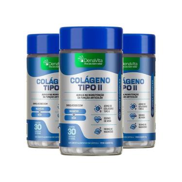 Imagem de Kit 3x Pote Colágeno Tipo 2, Msm, Magnésio, Collagen Uc2Denavita-Unissex