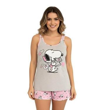 Imagem de Pijama Feminino Adulto Personagem Baby Dool Regata Shorts Curto Macio 