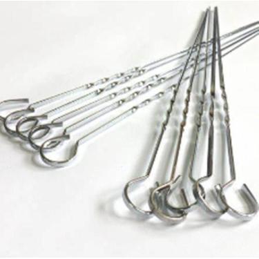 Imagem de Espetos de metal 38cm c/ 10pcs torcido para churrasco - ORIGINAL