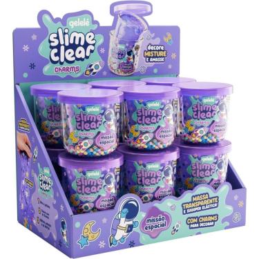 Imagem de Slime Clear Charm Missão Espacial Transparente com Enfeites Estelares Display c-12 Doce Brinquedo