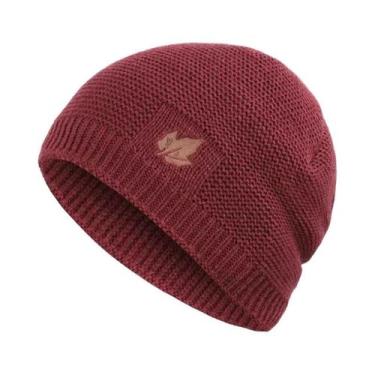 Imagem de Gorros De Inverno Unissex De Tricô Quentes E Grossos De Veludo Para Es