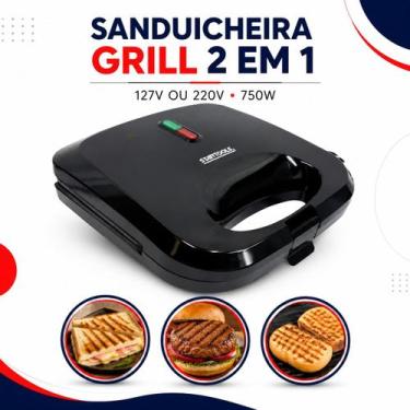 Imagem de Sanduicheira Grill Elétrica Startools 2 Em 1 Antiaderente 750w 127V OU