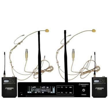 Imagem de Microfone Sem Fio Duplo de Cabeça UHF 200 Canais Com SCAN SD58 BB Soun