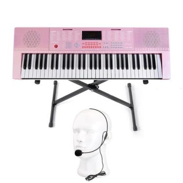 Imagem de Teclado Musical 61 Teclas Com Música + Suporte E Microfone - MXT