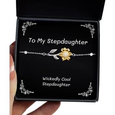 Imagem de SpreadPassion Pulseira de girassol, enteada, presentes brilhantes para madrinhas da Wickedly Cool