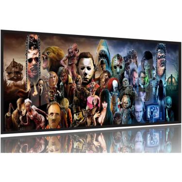 Imagem de Quadro Decorativo De Terror 130x60 Moldura Preta 2x2