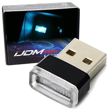 Imagem de iJDMTOY (1 Kit de iluminação de LED em miniatura/Nano LED para interior de carro com plugue USB Aqua Ice Blue
