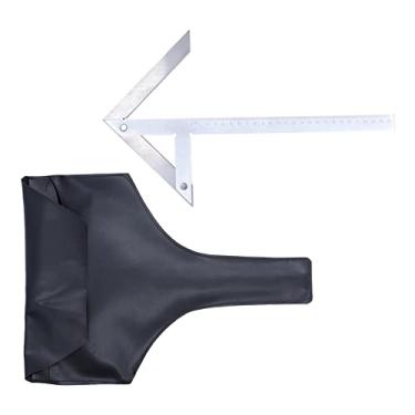 Imagem de Fafeicy Medidor central, régua de ângulo de aço inoxidável, localizador de ângulo central para processamento de hardware, centralização do cilindro, marcação de ângulo, marcação de disco, transferidor