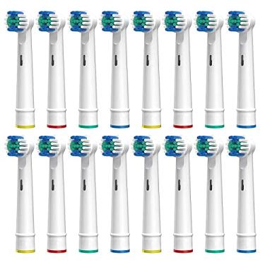 Imagem de Cabeças de substituição de escova de dentes elétrica compatíveis com cerdas macias Oral-B cabeças de escova de substituição pacote com 16