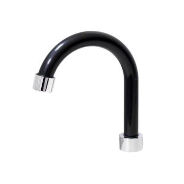 Imagem de Tubo Bica 3/4 P/ Torneira Lavatório Abs Preto Arejador Fixo