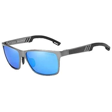 Imagem de Óculos De Sol Kingseven Masculino Esportivo Polarizado (Azul e Cinza)
