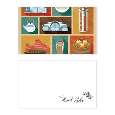 Imagem de Cartão de agradecimento Comida e lugar local de Hong Kong papel de aniversário saudação de casamento