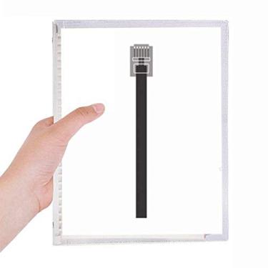 Imagem de Cabo de Internet preto plugue USB padrão notebook folhas soltas diário recarregável diário papelaria