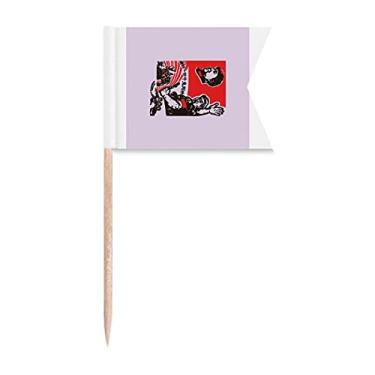 Imagem de Bandeiras de palito de publicidade da China Red Education para marcação de palito de dentes para marcação de bolo de festa, comida e queijos