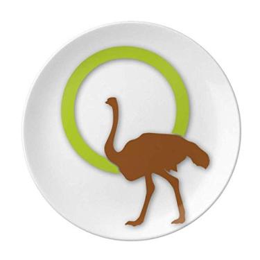 Imagem de Prato decorativo de porcelana com contorno de asa de avestruz