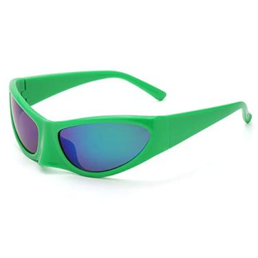 Imagem de Óculos de sol vintage exclusivo olho de gato para mulheres moda cor doce condução óculos de sol masculinos chiques tons de hip hop, verde verde, tamanho único