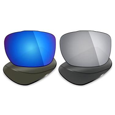 Imagem de 2 pares de lentes de reposição polarizadas da Mryok para óculos de sol Oakley TwoFace – Opções, Ice Blue & Silver Titanium, One Size