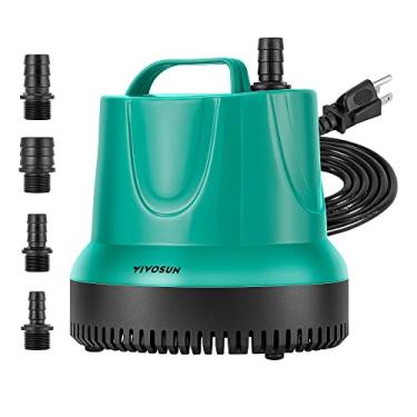 Imagem de VIVOSUN 660GPH 40W Submersible Pump for Fish Tank, Pond, Aquarium, Hydroponic Systems with 5ft Power Cord and 4 Nozzles Blue