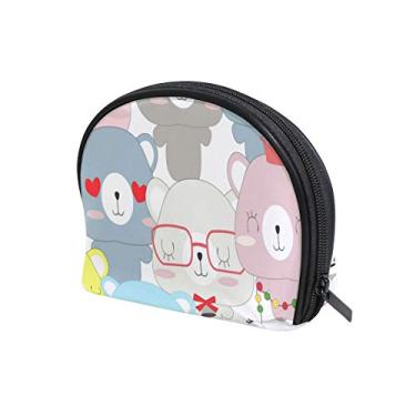 Imagem de U LIFE Hello Cute Bears, presente de aniversário, bolsa de cosméticos de inverno, bolsa organizadora de viagem, bolsa de armazenamento para mulheres e meninas
