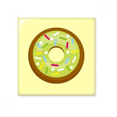 Imagem de Azulejo de cerâmica verde rosquinha ocidental comida de sobremesa brilhante decalque de pedra adornada tijolo vitrificado