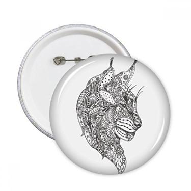 Imagem de Pintura humana de gato silenciosa com broches redondos emblema acessório decoração 5 peças