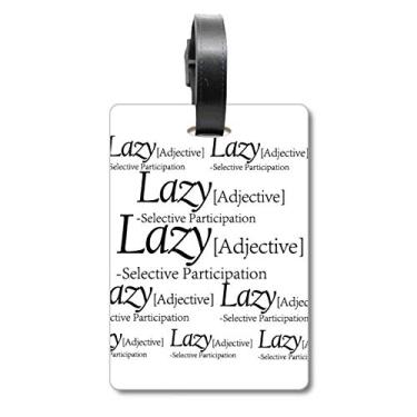 Imagem de Significado de preguiçoso, citação divertida, bolsa, etiqueta de bagagem, etiqueta para guardar cartão