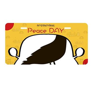 Imagem de DIYthinker Black Crow Placa de licença com desenho de animal fofo para decoração de carro Dia da Paz