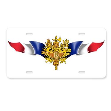 Imagem de DIYthinker Bandeira da França Emblema Nacional Placa de Licença Decoração de Carro Acessório de Aço Inoxidável