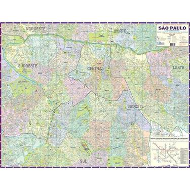 Imagem de Mapa da Cidade de São Paulo Centro Expandido 120 x 90 cm Dobrado