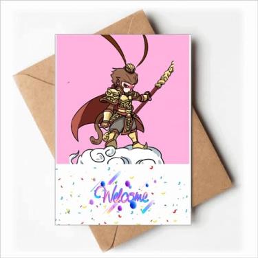 Imagem de Monkey King Notas de Viagem Bem-vindo de volta Cartões Envelopes em Branco