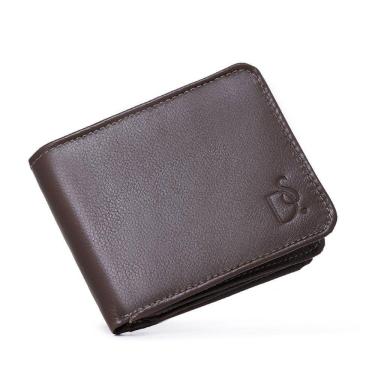 Imagem de Carteira Masculina em Couro Grande Com Porta Cheques Moedas Divisorias Cartoes e Cedulas