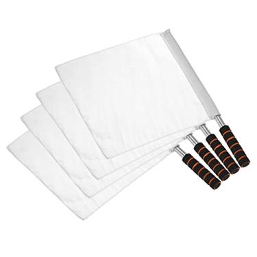 Imagem de PATIKIL Bandeira de árbitro, pacote com 4 alças de esponja de aço inoxidável para futebol, atletismo e campo esportes linesman comando, branco