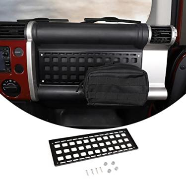 Imagem de Fgtagtal Adequado para Toyot@ FJ Cruiser 2007-2021 Copilot Rack de painel de armazenamento suspenso, suporte de armazenamento de passageiros, crie espaço de armazenamento extra para Co Pilot, preto