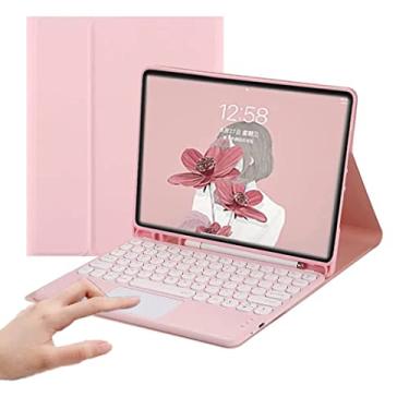 Imagem de Capa com teclado para iPad mini 7 (A17 Pro)/Mini 6 touchpads, teclado destacável com suporte para lápis - Capa inteligente de couro fino para iPad mini 7ª/Mini 6ª geração de 8,3 polegadas, rosa