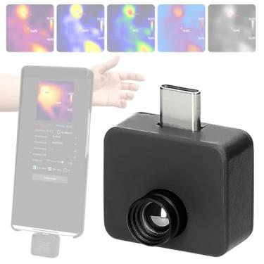Imagem de SZITW Termovisor portátil para celular -20 ℃ a 1000 ℃ Suporte para câmera de imagem térmica pequena Medição máxima mínima da temperatura central 5 modos de paleta de cores Idioma chinês e inglês comut