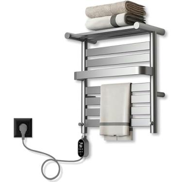 Imagem de Toalheiro radiador, toalheiro elétrico 380W, toalheiro radiador com LED e APP, toalheiro elétrico com temporizador e termostato aquecedor de fibra de carbono